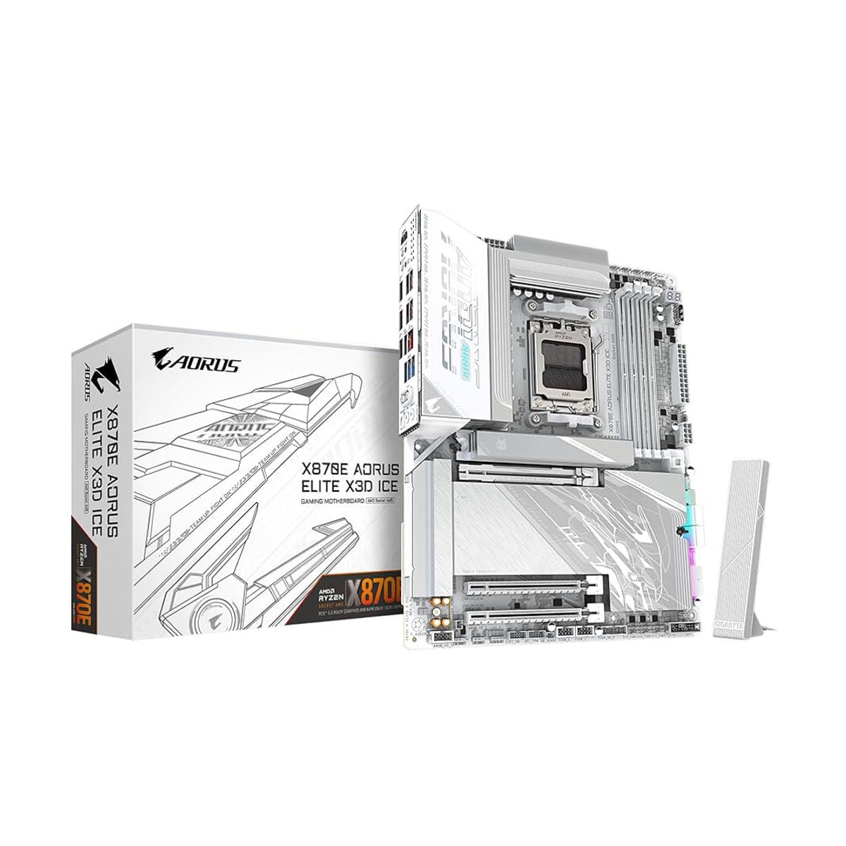 MOTHERBOARD GIGABYTE (X870E A ELITE X ICE) SOCKET AM5,4*DDR5 5200MHZ,HDMI,WIFI,BT,ATX