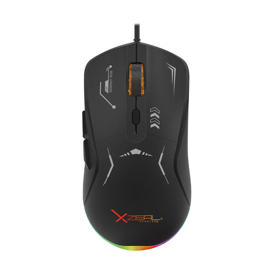 MOUSE XZEAL (XSAMGA2B) XST-401, 6 BOTONES, RGB, 7200DPI, USB 1.5 M, NEGRO