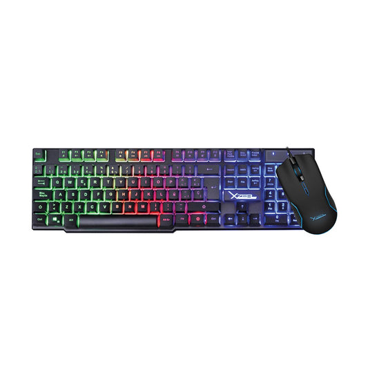 KIT TECLADO Y MOUSE XZEAL (XSKTALRW1B) ALAMBRICO, MOUSE 6 BOTONES, 3200DPI, NEGRO, RETROILUMINADO