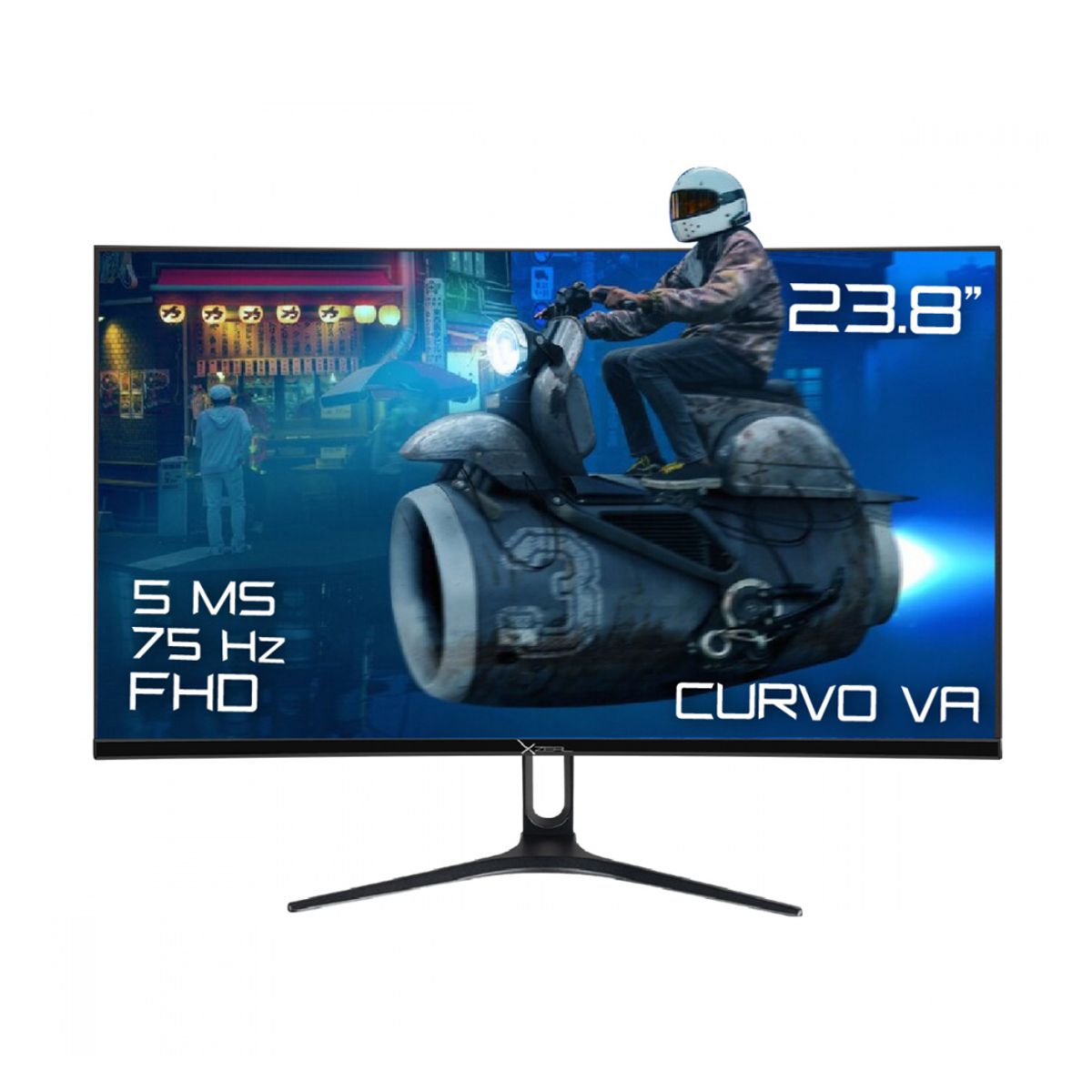 MONITOR LED XZEAL 23.8" (XSPMG08B) 1920*1080 FULL HD, PLANO VA, 100HZ, 5MS, HDMI, VGA,NEGRO