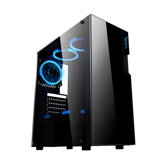 GABINETE XZEAL (XZCGB06B) ZX130, MICRO ATX,CRISTAL,1*USB 3.0,1*USB 2.0,3*VENTRGB,SIN FUENTE,NEGRO