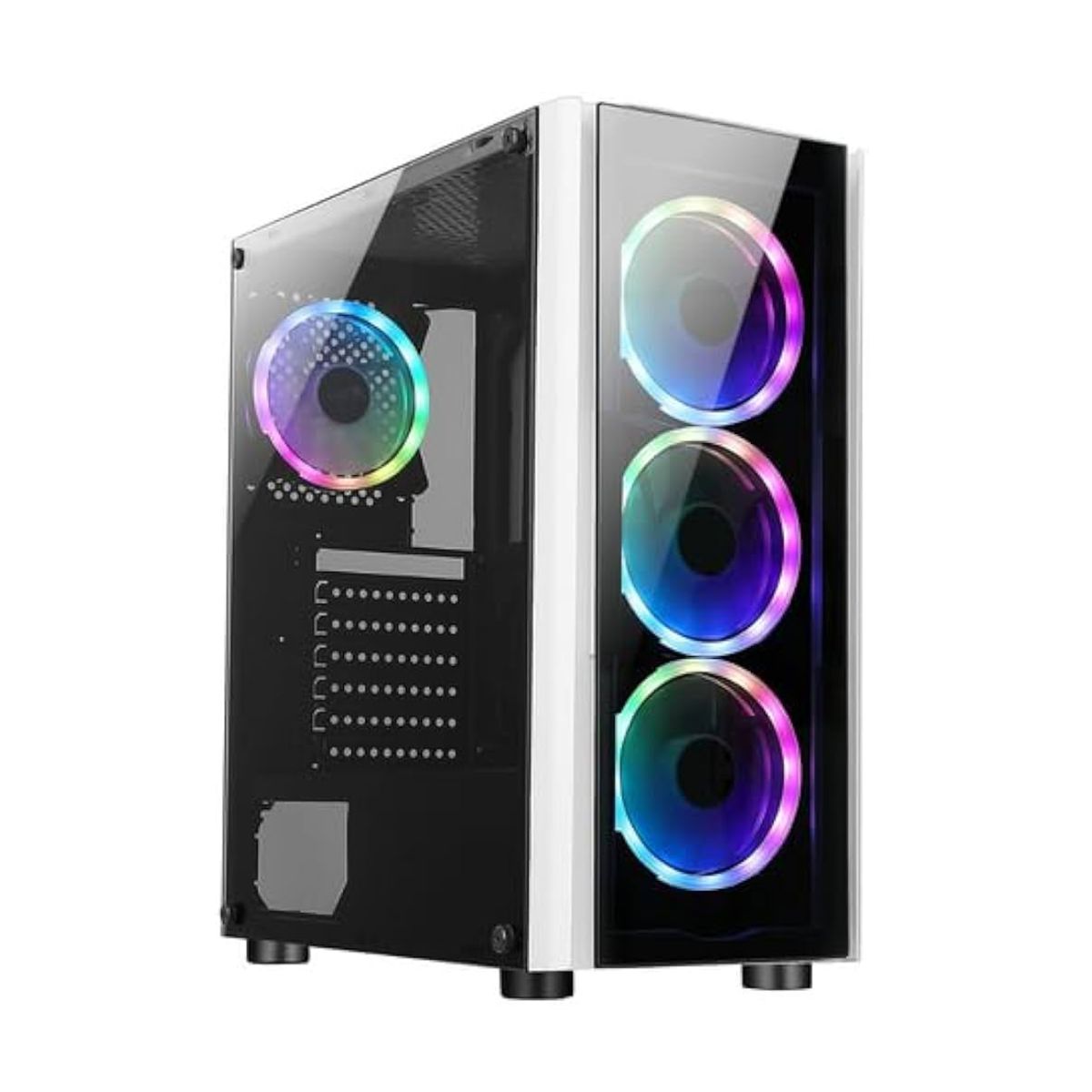 GABINETE XZEAL (XZCGB12W) ZX110-1,MICRO ATX,PANELVIDRIO,1*USB 3.0,1*USB 2.0,3*VENTILADOR RGB,BLANCO