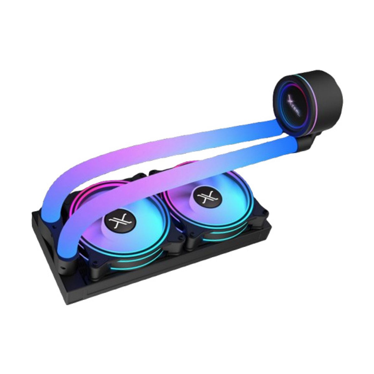 VENTILADOR P/CPU XZEAL (XZCO413B) XZ413,ARGB,ENFRIAMIENTO LIQUIDO,2 FAN,120MM,NEGRO