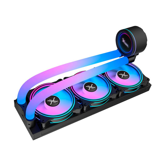 VENTILADOR P/CPU XZEAL (XZCO414B) ARGB, ENFRIAMIENTO LIQUIDO, 3 VENT, 360MM, NEGRO