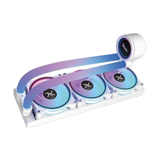 VENTILADOR P/CPU XZEAL (XZCO414W) XZ414,ARGB,ENFRIAMIENTO LIQUIDO,3 FAN,360MM,BLANCO