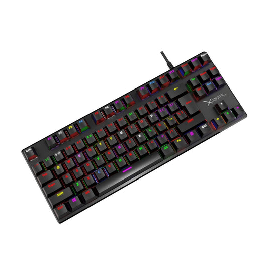 TECLADO XZEAL (XZKX020B) XZ1020, ALAMBRICO, MECANICO, SWITCH ROJO, 88 TECLAS, 60%, RGB, USB, NEGRO