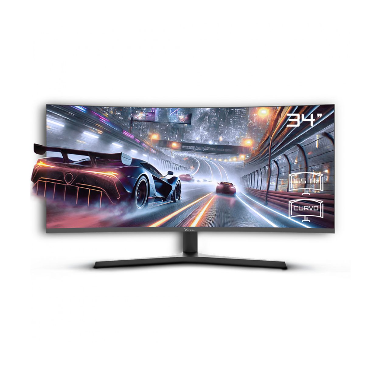 MONITOR LED XZEAL 34" (XZMO342B) 3440*1440 FULL HD, VA CURVO, 165HZ,4MS, DP, HDMI ,NEGRO