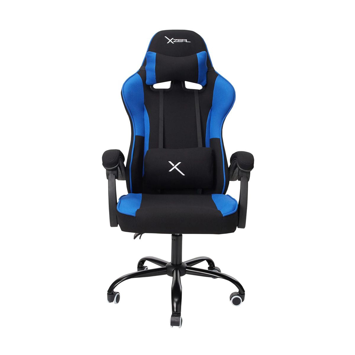 SILLA GAMER XZEAL (XZSXZ20A) TELA, RECLINABLE 140°,BRAZOS FIJOS,115KG,PISTON CLA.3,RGB,NEGRO/AZUL