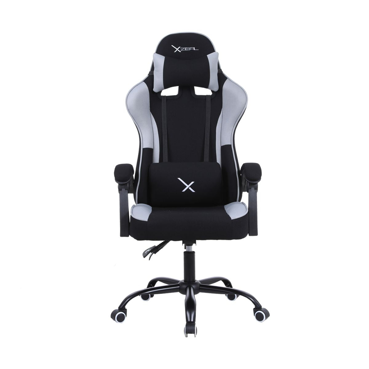 SILLA GAMER XZEAL (XZSXZ20B) TELA, RECLINABLE 140°,BRAZOS FIJOS,115KG,PISTON CLA.3,RGB,NEGRO/GRIS