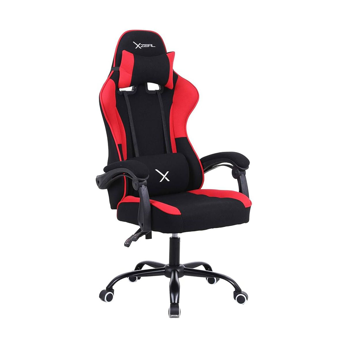 SILLA GAMER XZEAL (XZSXZ20R) TELA, RECLINABLE 140°,BRAZOS FIJOS,115KG,PISTON CLA.3,RGB,NEGRO/ROJO