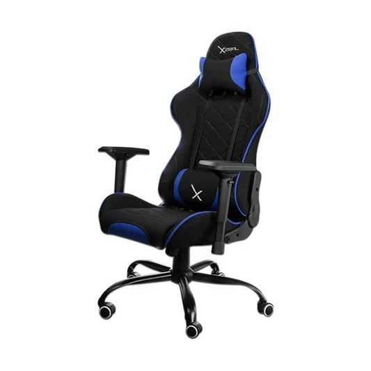 SILLA GAMER XZEAL (XZSXZ25A) TELA, RECLINABLE 180°BRAZOS 4D, HASTA 150 KG, PISTON CLA. 4, NEGRO/AZUL