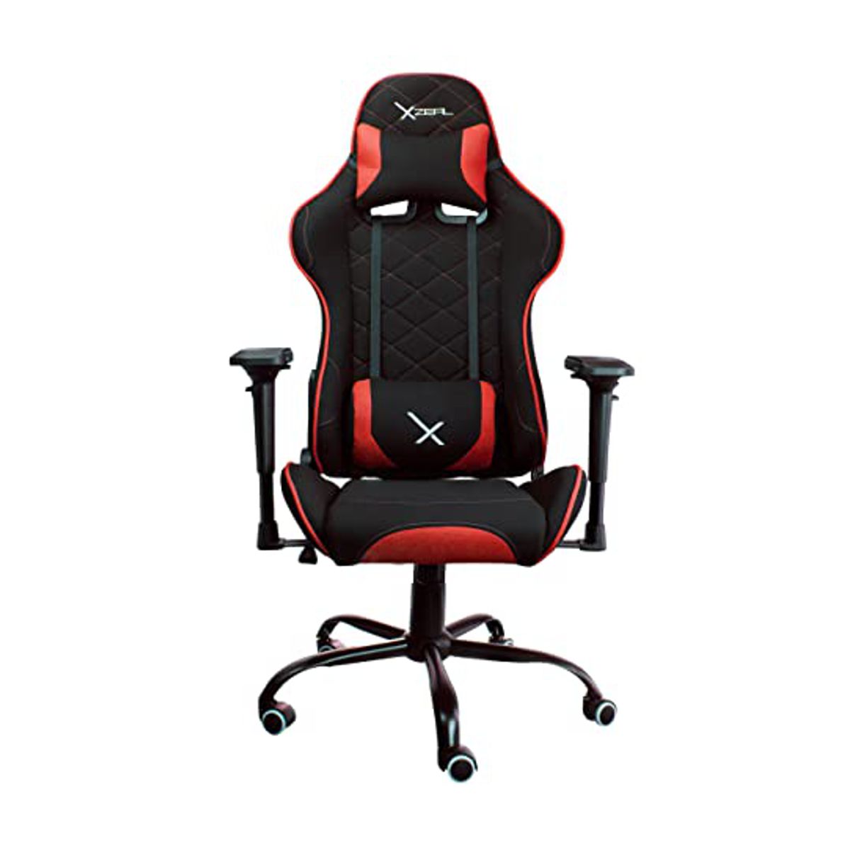 SILLA GAMER XZEAL (XZSXZ25R) TELA, RECLINABLE 180°,BRAZOS 4D, 150 KG,PISTON CLA. 4, NEGRO/ROJO