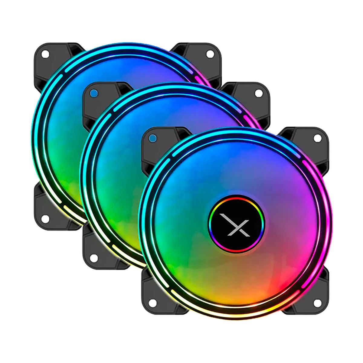 VENTILADOR P/GABINETE XZEAL (XZVE100B) XZ1100,ARGB,3*FAN,120MM, NEGRO