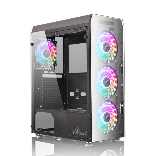 YEYIAN GABINETE GAMING KRYPTON SERIES 3000 - NEGRO ITX, ATX Y MICRO ATX, INC3 VENT ARGB 120MM GPU 325 MM, PANEL LATERAL DE CRISTAL MOD. YCH-MTA7-01BK