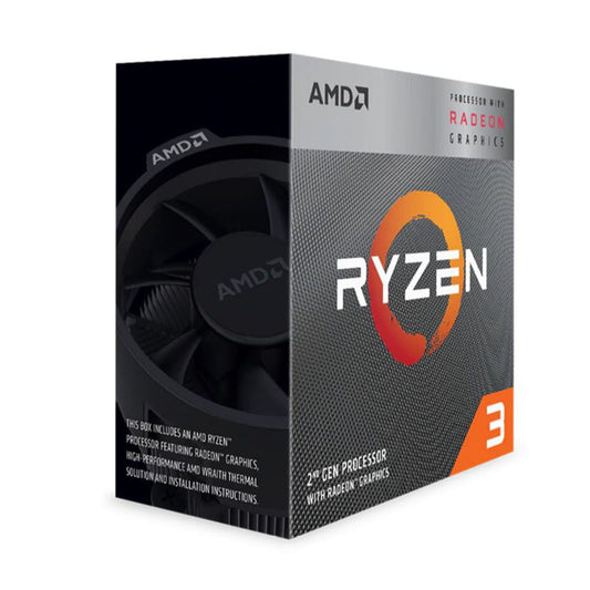 AMD RYZEN 3 3200G - 4 nucleos, socket AM4, Incluye ventilador, Con graficos incluidos.