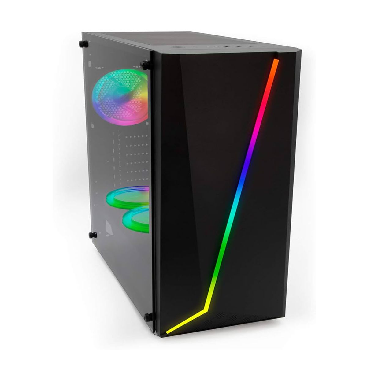 GABINETE YEYIAN (YGA-68809) ARMAGEDDON 2200, ATX, RGB, CRISTAL TEMPLADO, SIN FUENTE, NEGRO