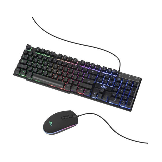 TECLADO Y MOUSE YEYIAN (YKP-20705) GAMING, PHOENIX SERIES 2001, ALAMBRICO, USB, NEGRO