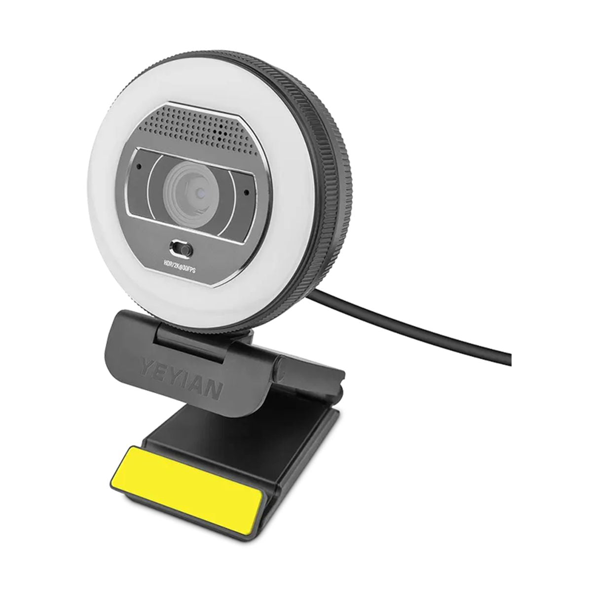 YEYIAN CAMARA FLEXCAM PARA STREAMING CON ILUMINACION MIXTA Y CONTROL REMOTO - 2K  2560X1440P A 30 FPS, COD H.264 Y 265, CON MIC MOD. YPW-QHDAF-M1