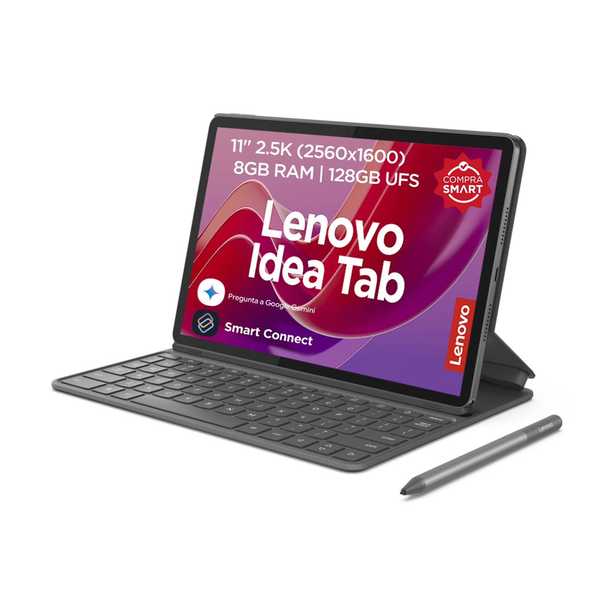 Tablet Lenovo Idea Tab - MediaTek Dimensity 6300, Ram 8 GB, Android 15, 128 GB, 11 pulgadas, incluye teclado y pluma