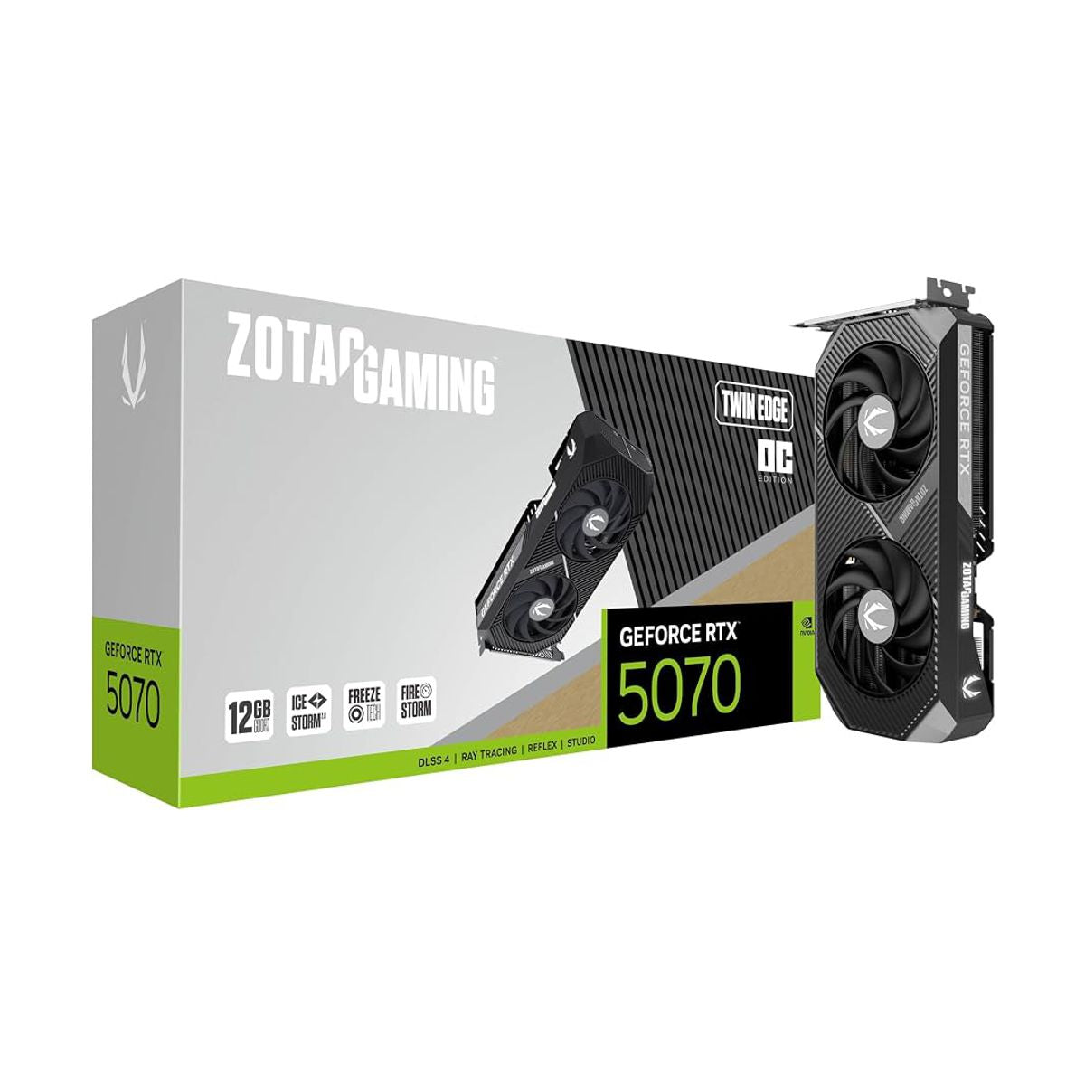 TARJETA DE VIDEO ZOTAC (ZT-B50700H-10A) RTX 5070 SOLID OC, 12GB GDDR7, 2542 MHZ, 3*DP, HDMI, 2*VENT