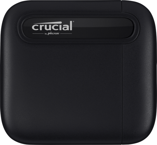 UNIDAD SSD PORTABLE CRUCIAL 500GB (CT500X6SSD9) X6, USB 3.2, USB-C, NEGRO