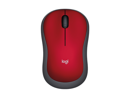 Mouse Logitech Óptico M185 Inalámbrico USB 1000DPI Rojo