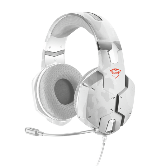 AUDIFONOS TRUST GXT (20864) 322W CARUS GAMING HEADSET SNOW CAMO,3.5MM 3 Y 4 PINS,PC, XBOX,PS5,SWITCH