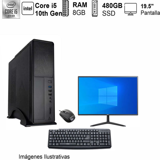 PC Intel Core i5 10TH GEN 8GB de RAM 480GB SSD 500W WIFI