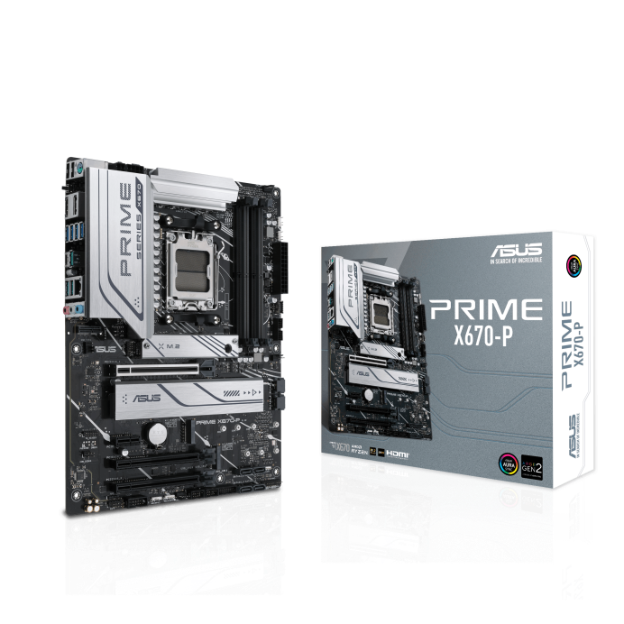 MOTHERBOARD ASUS (PRIME X670-P) SOCKET AM5,PCI-E 4.0,4*DDR5,HDMI,DP,BOTON BIOS FB,AURA RGB,ATX
